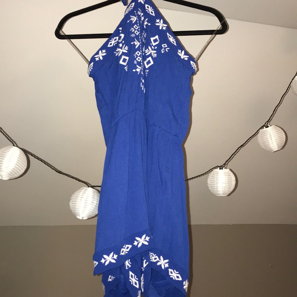Blue and White Tribal Pattern Romper